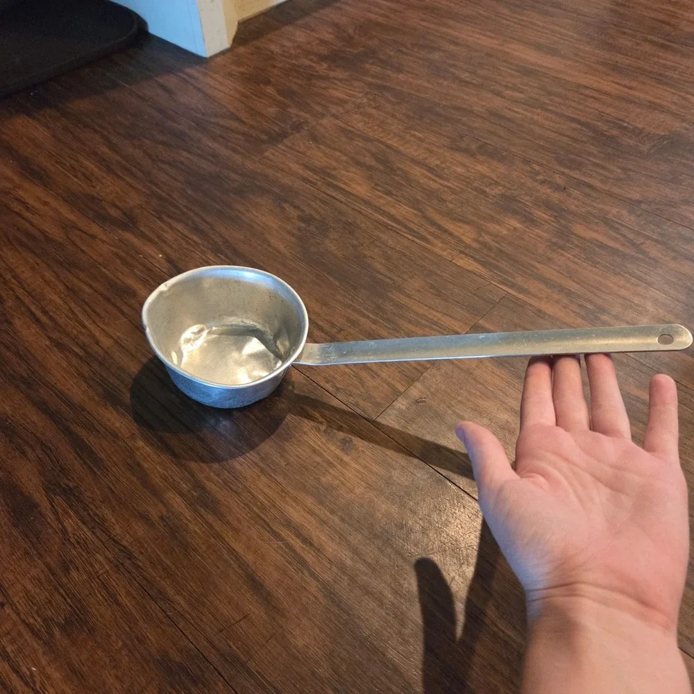 Vintage Aluminum Long Handle Dipper Ladle Primitive Farmhouse Kitchen Tool